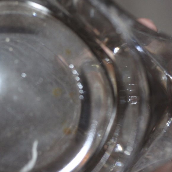 France Vintage Geometric Optic Clear Glass VASE Heavy Large 9 1/4"  very pretty - Picture 4 of 4